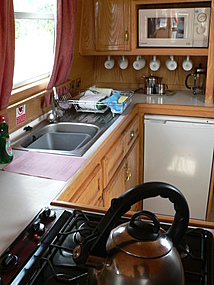 The fully fitted galley.