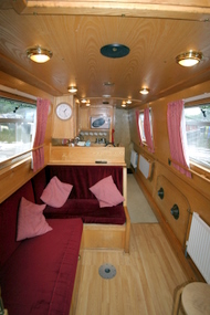 The lounge area looking onto the galley.